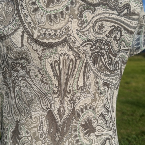 Y2K 90’s Jones New York Gray Paisley Silk Maxi Dress 14 - Picture 7 of 8
